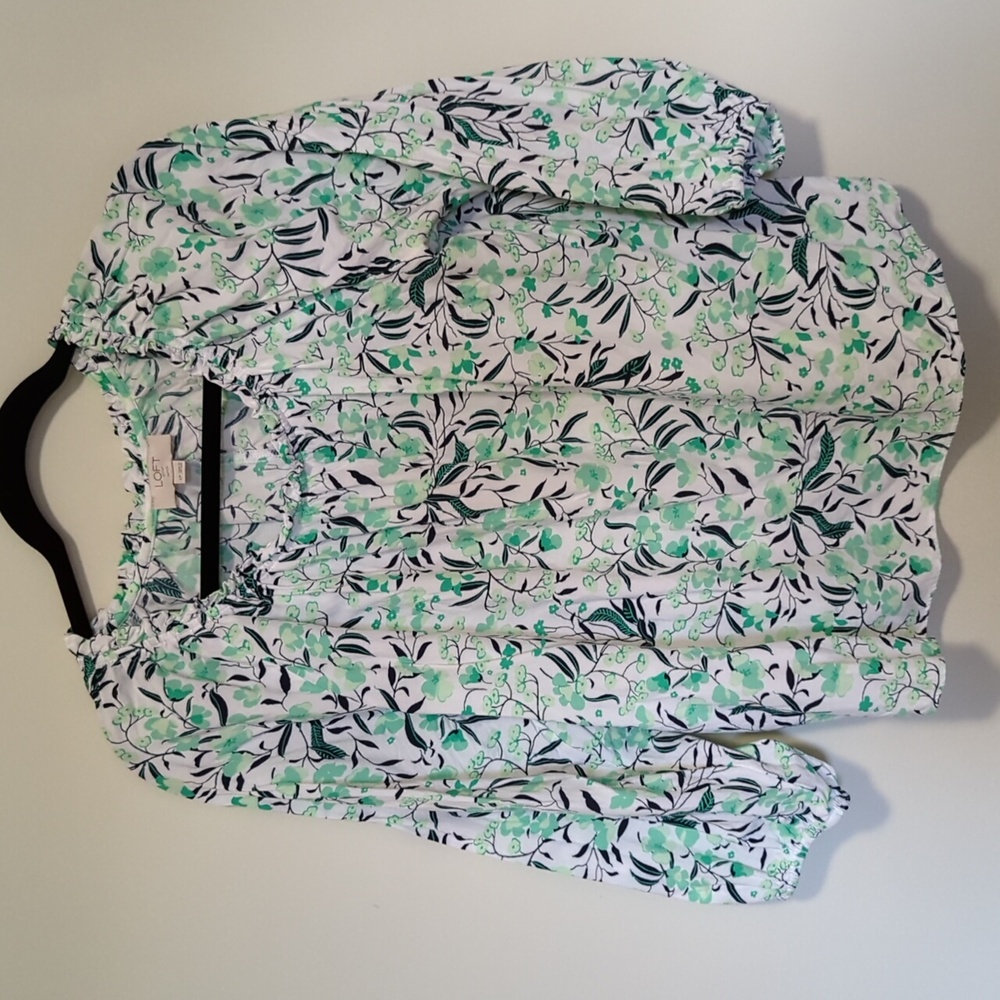 Loft Green floral blouse (LP)